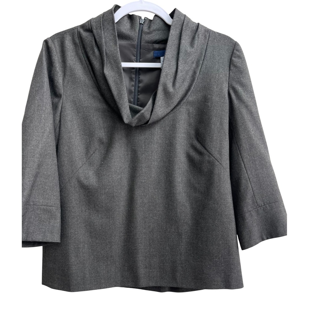 J.Crew Gray Wool Blend Cowl Neck 3/4 Sleeve Career Dress‎ Size 8